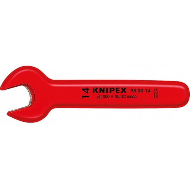 Ключ гаечный рожковый метрический VDE, размер под ключ 12 мм, L-125 мм, диэлектр. KNIPEX KN-980012