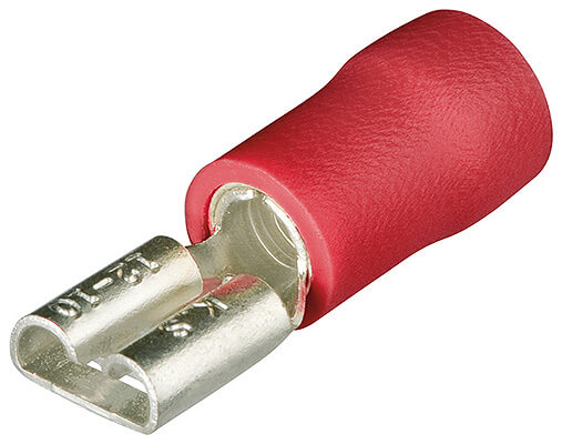 Гильзы флажковые, изол., красные, штекер: 6.3 x 0.8 мм, 0.5 - 1.0 кв. мм (AWG 20-17), 100 шт KNIPEX KN-9799020