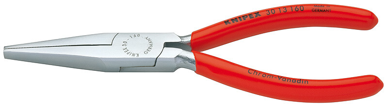 Длинногубцы, плоские рифлённые губки 46.5 мм, L-160 мм, хром, 1-к ручки KNIPEX KN-3013160