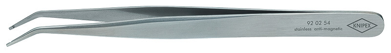 Пинцет захватный прециз., гладкие губки 45° шириной 1 мм, для цилиндрических деталей ∅ 0.6 мм, L-120 мм, CrNi нержавеющая сталь, антимагнитный KNIPEX KN-920254