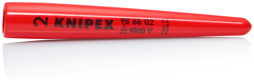 Колпачок защитный для кабелей VDE 1000V диэлектрический, код проводника: 2, L-80 мм, предохраняет от прикосновения к неизолированным проводникам, находящимся под напряжением (макс. ∅ 10 мм) KNIPEX KN-986602