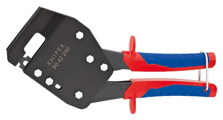 Просекатель для монтажа металлических профилей макс. 1.2 мм (2 х 0.6 мм), работа одной рукой, L-250 мм, чёрн., 2-к ручки KNIPEX KN-9042250