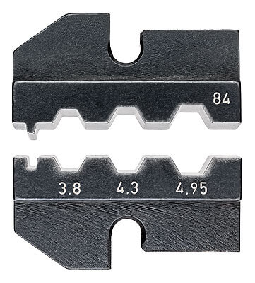 Плашка опрессовочная под штекеры для оптоволоконного кабеля , в т.ч. Huber/Suhne, опрессовка: 3.8/4.3/4.95 мм, ∅ гильз 4.5/5.2/6.0 мм, кол-во гнезд: 3 KNIPEX KN-974984