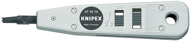 Инструмент для укладки кабелей LSA-Plus и их аналогов, для укладки кабелей в каналы, для кабелей типа UTP и STP 0.4 - 0.8 мм, L-175 мм KNIPEX KN-974010