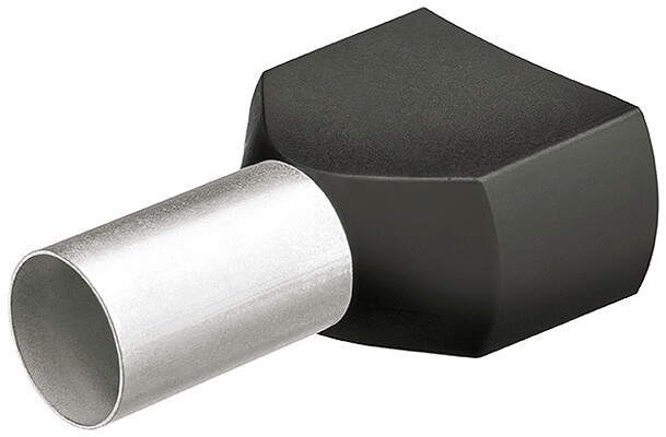 Гильзы контакт. сдвоенные с пластиковым изолятором, черн., 2x1.50 кв. мм (AWG 2x15), 200 шт, L-18 мм KNIPEX KN-9799373
