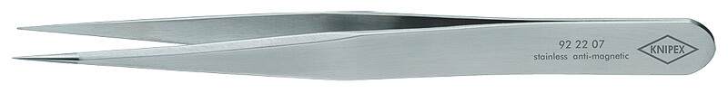 Пинцет захватный прециз., заострённые гладкие губки, L-115 мм, CrNi нержавеющая сталь, антимагнитный KNIPEX KN-922207
