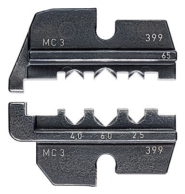Плашка опрессовочная под штекеры Solar MC 3 (Multi-Contact), 2.5-6.0 кв.мм, AWG 13-10, кол-во гнёзд: 3 KNIPEX KN-974965