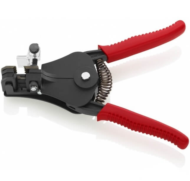 Стриппер с фасонными ножами, зачистка: ∅ 0.5, 1.2, 1.6, 2.0 мм, L-180 мм, 1-к ручки KNIPEX KN-1211180