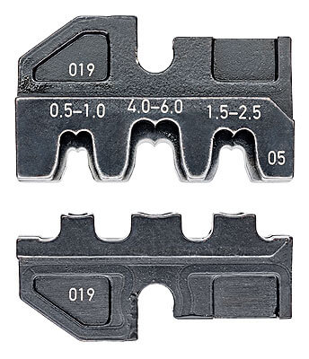 Плашка опрессовочная под неизол., открытые штекеры (4,8 + 6,3 мм ширина штекеров), 0.5 -6.0 кв. мм, AWG 20 -10, кол-во гнезд: 3 KNIPEX KN-974905