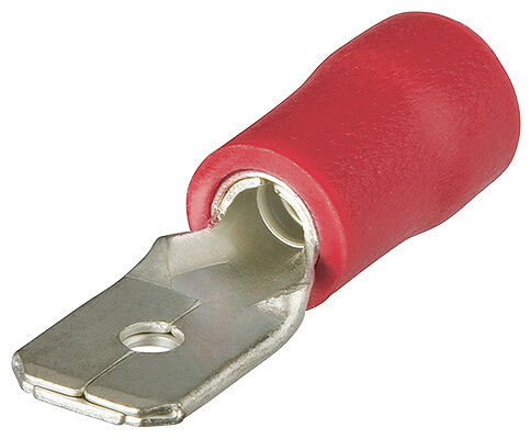 Штекеры плоские, изол., красные, штекер: 6.3 x 0.8 мм, 0.5 - 1.0 кв. мм (AWG 20-17), 100 шт KNIPEX KN-9799110