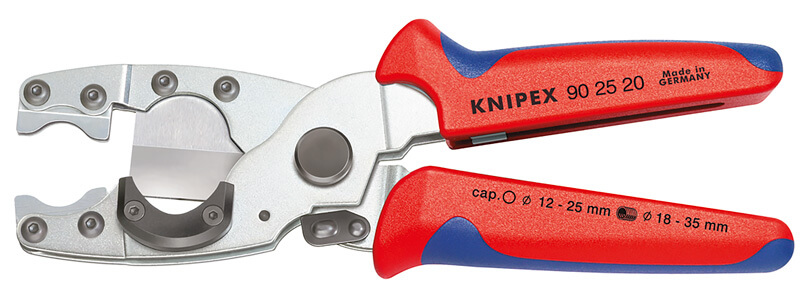 Труборез-ножницы для комбинированных многослойных (∅ 12 -25 мм) и защитных труб (∅ 18 - 35 мм), L-210 мм KNIPEX KN-902520