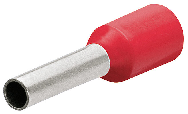 Гильзы контакт. с пластиковым изолятором, красные, 10.00 кв. мм (AWG 7), 100 шт, L-28 мм KNIPEX KN-9799357