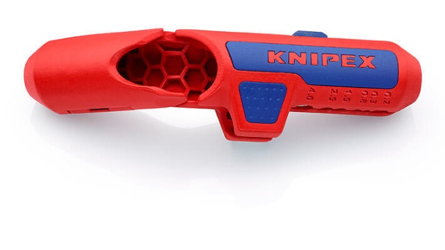 KNIPEX ErgoStrip® стриппер для левшей универсальный для кругл., водостойк. кабеля, зачистка: 0.2/0.3/0.8/1.5/2.5/4 кв. мм, ∅8-13 мм, L-135 мм KN-169502SB