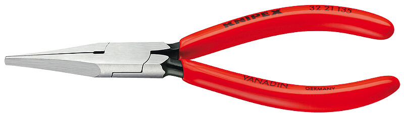 Плоскогубцы для регулировки реле, прямые широкие плоские губки без насечки 34 мм, L-135 мм, чёрн., 1-к ручки KNIPEX KN-3221135
