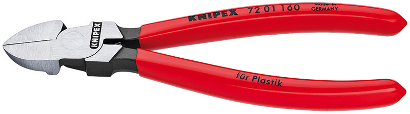 Бокорезы для пластмассы, пружина, удлинённые режущие кромки без фасок, L-160 мм, 1-к ручки KNIPEX KN-7201160