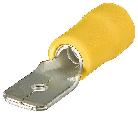 Штекеры плоские, изол., желтые, штекер: 6.3 x 0.8 мм, 4.0 - 6.0 кв. мм (AWG 11-10), 100 шт KNIPEX KN-9799112