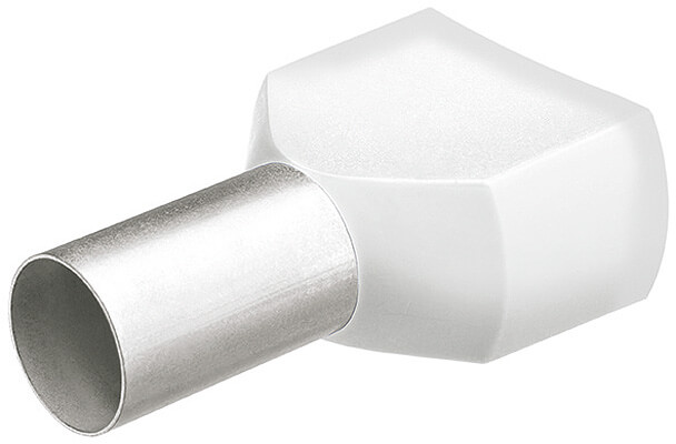 Гильзы контакт. сдвоенные с пластиковым изолятором, белые, 2x0.50 кв. мм (AWG 2x20), 200 шт, L-15 мм KNIPEX KN-9799370