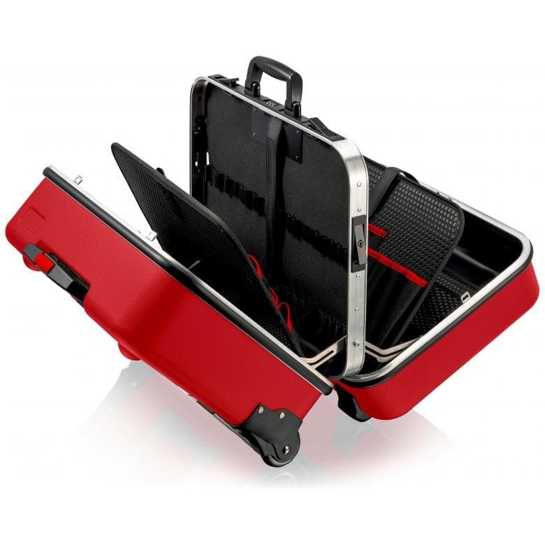 Чемодан для инструмента со встроенными роликами и выдвижной рукояткой KNIPEX Big Twin Move RED Electric Competence KN-989915LE