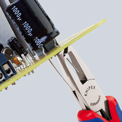 Плоскогубцы захватные монтажные для электроники, для изгибания и обрезки выводов радиодеталей под платой до длины 1.6 мм, L-125 мм, 2-к ручки KNIPEX KN-3622125