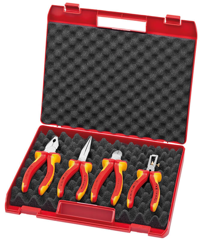 RED Electro Чемодан инструментальный VDE, 4 предмета, комплектация: KN-0306180, KN-1106160, KN-2616200, KN-7006160 KNIPEX KN-002015