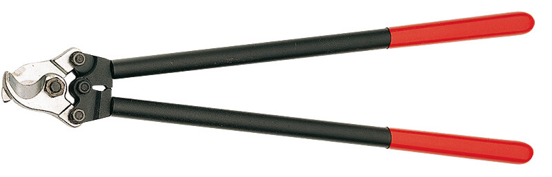 Кабелерез, рез: кабель ∅ 27 мм (150 кв. мм, AWG 5/0), L-600 мм, стальной корпус, черн., 1-к ручки, сменная ножевая головка KNIPEX KN-9521600