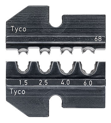 Плашка опрессовочная под штекеры Solar (Tyco), 1.5-6.0 кв. мм, AWG 15-10, кол-во гнезд: 4 KNIPEX KN-974968