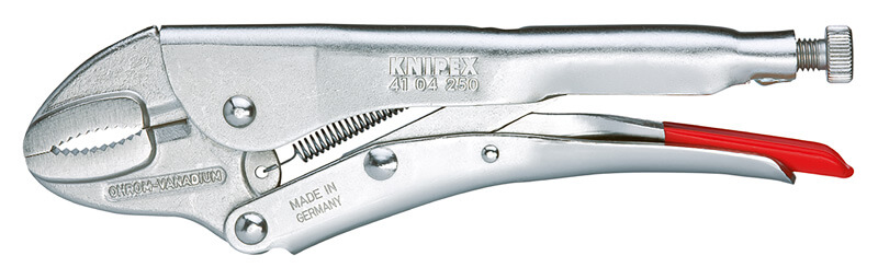 Зажим ручной для тяжёлых условий, размеры под круг 40 мм, под квадрат 20 мм, под ключ 30 мм, L-250 мм, цинк KNIPEX KN-4104250