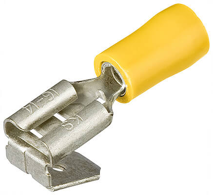 Гильзы флажковые с отводом, изол., желтые, штекер: 6.3 x 0.8 мм, 4.0 - 6.0 кв. мм (AWG 11-10), 100 шт KNIPEX KN-9799092