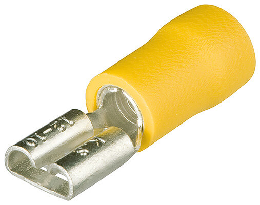 Гильзы флажковые, изол., желтые, штекер: 6.3 x 0.8 мм, 4.0 - 6.0 кв. мм (AWG 11-10), 100 шт KNIPEX KN-9799022